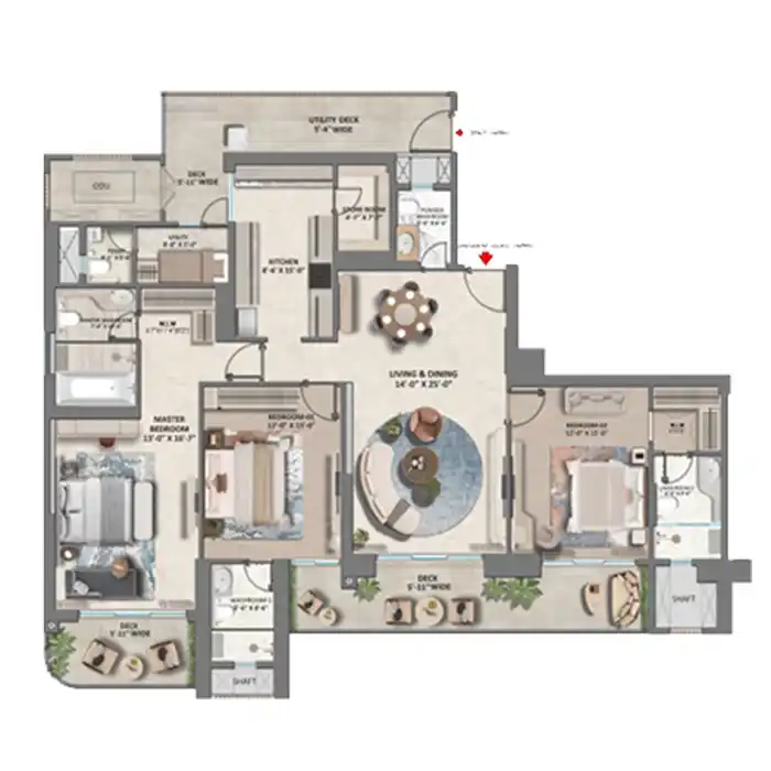 Whiteland Westin Residences Floor Plan 3 BHK